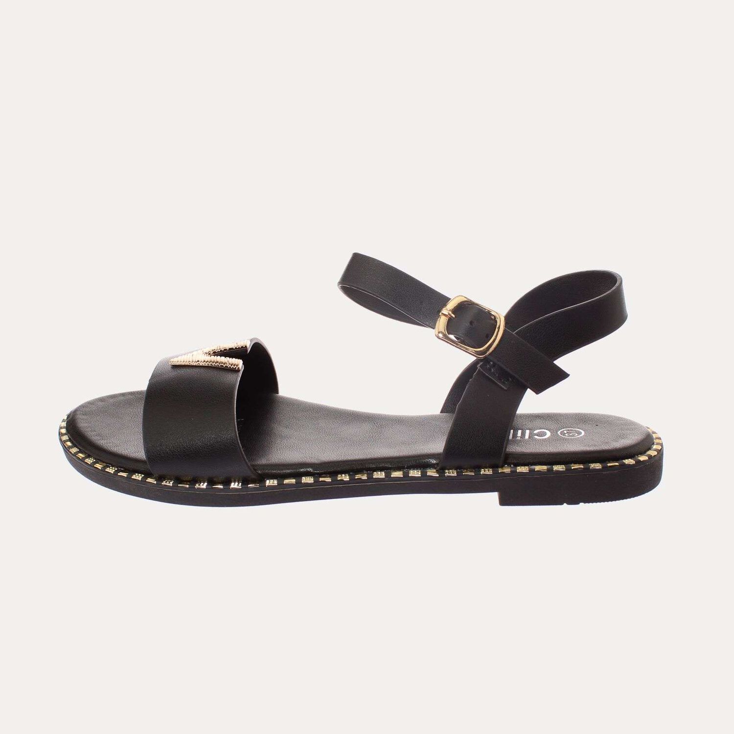 Sandalia Negro V&iacute;a Franca Art. 5kd79black image number 1.0