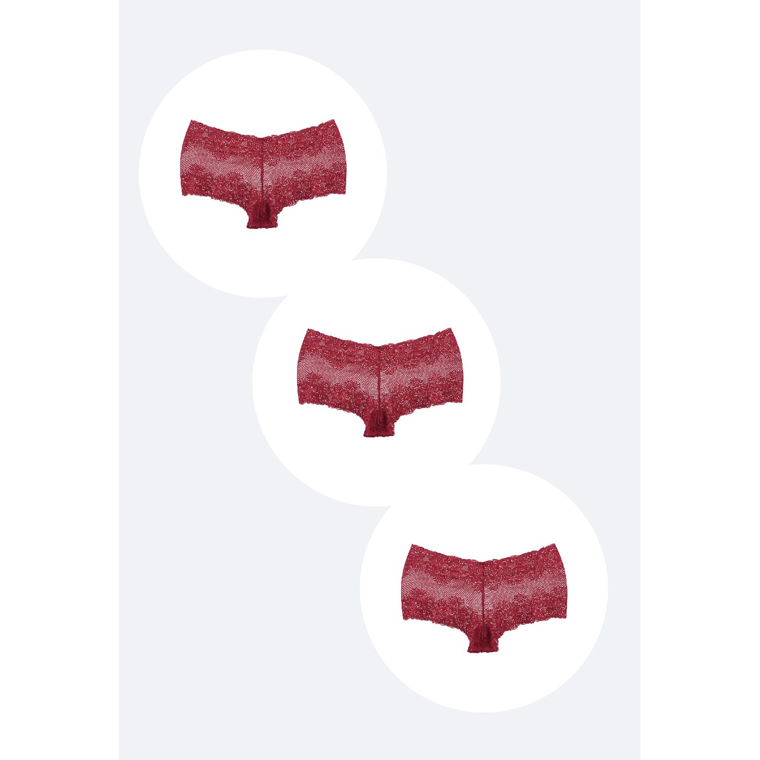 Pack X3 Pantaletas Encaje Rojo 2rios image number 0.0