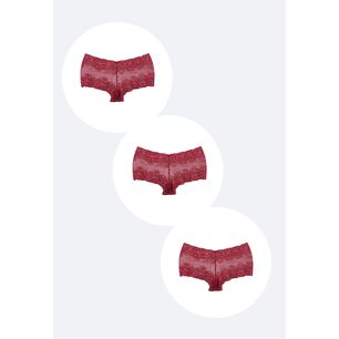 Pack X3 Pantaletas Encaje Rojo 2rios