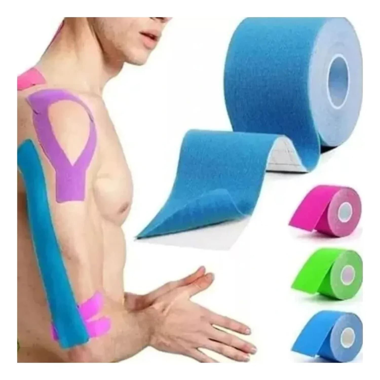 Pack X3 Cinta Kinesiotape Para Lesiones Musculares Fisio 5cmx5m image number 5.0
