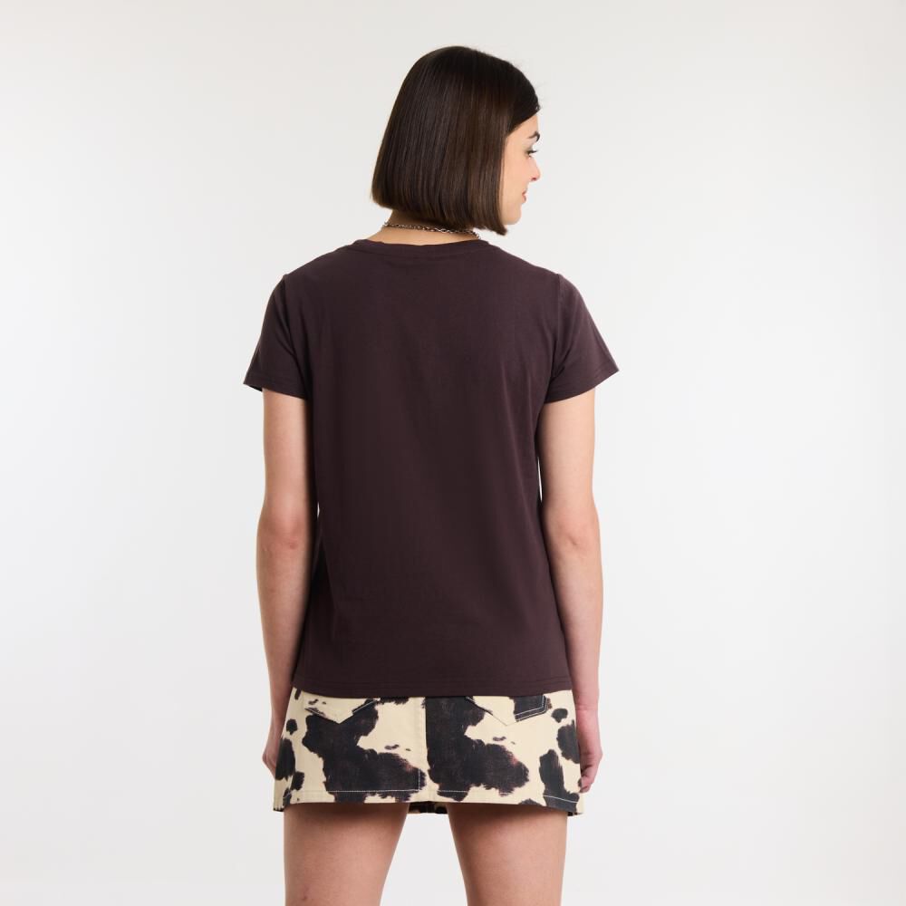 Polera Print Frase Manga Corta Cuello Redondo Mujer Rolly Go image number 3.0