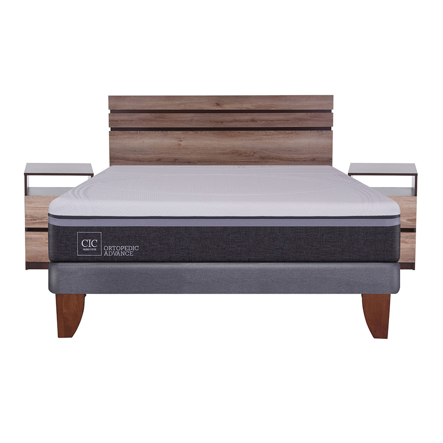 Cama Europea Cic Ortopedic Advance / 2 Plazas / Base Normal + Set De Maderas image number 1.0