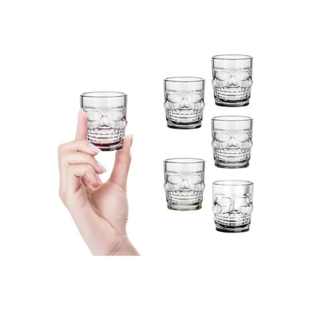 Set 6 Vasos Shot Diseño Calavera 65ml Diversion Asegurada image number 3.0