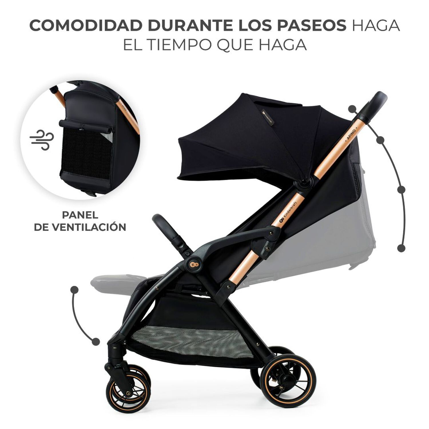 Coche De Paseo Apino Negro image number 7.0