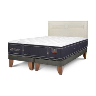 Cama Europea Cic Linea Premium / 2 Plazas / Base Dividida + Respaldo