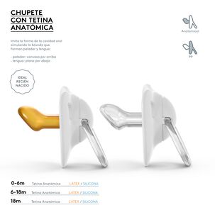 Chupetes Evolutión Azul/rojo Con Tetina Anatómica De Látex +6 Meses