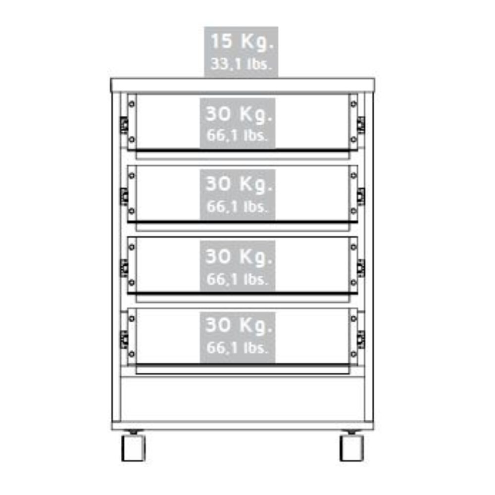 Cajonera Con Ruedas Fm-006n Negro Y Caf&eacute; Oscuro image number 9.0