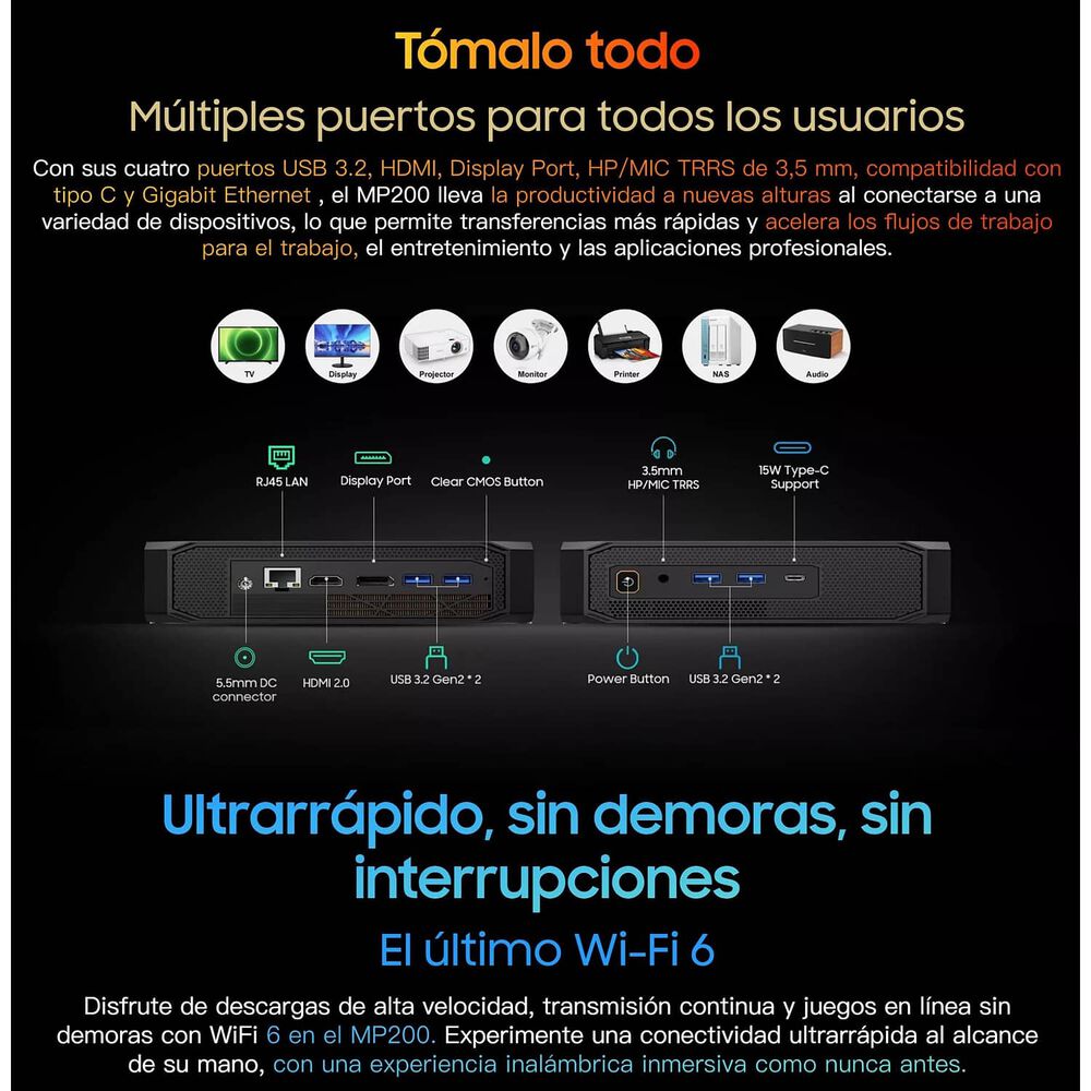 Mini Pc Blackview Mp200 - Windows 11 Pro, 16gb Ram, 1tb Ssd image number 6.0