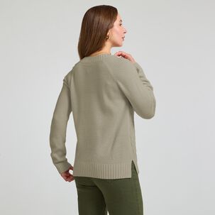 Sweater Trenzado Manga Larga Cuello Redondo Mujer Geeps