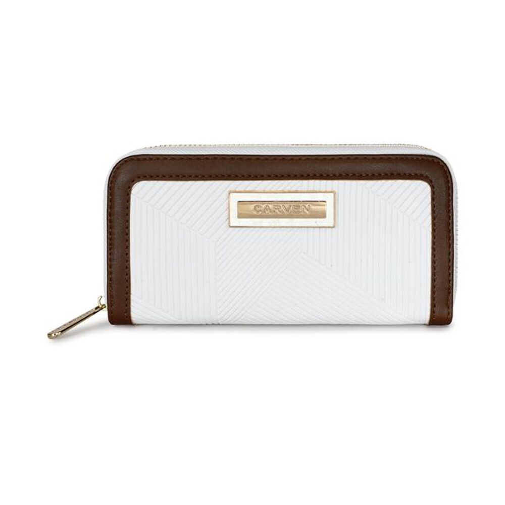 Billetera Mujer Greta Blanco Y Café Carven Paris image number 4.0
