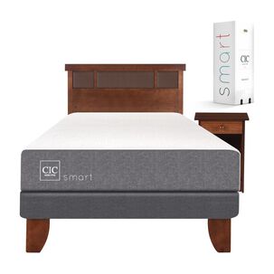 Cama Europea Cic Smart / 1.5 Plazas / Base Normal + Set De Maderas