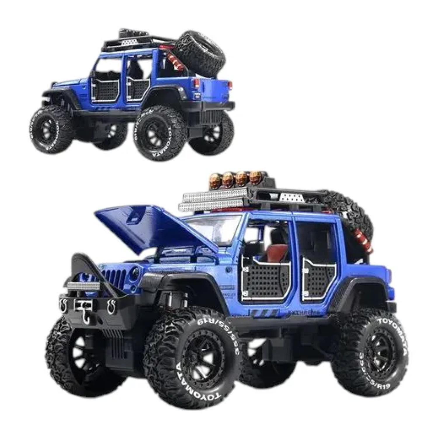 Juguete Auto Jeep Wrangler A Escala 1:24 Azul Infnatil image number 1.0