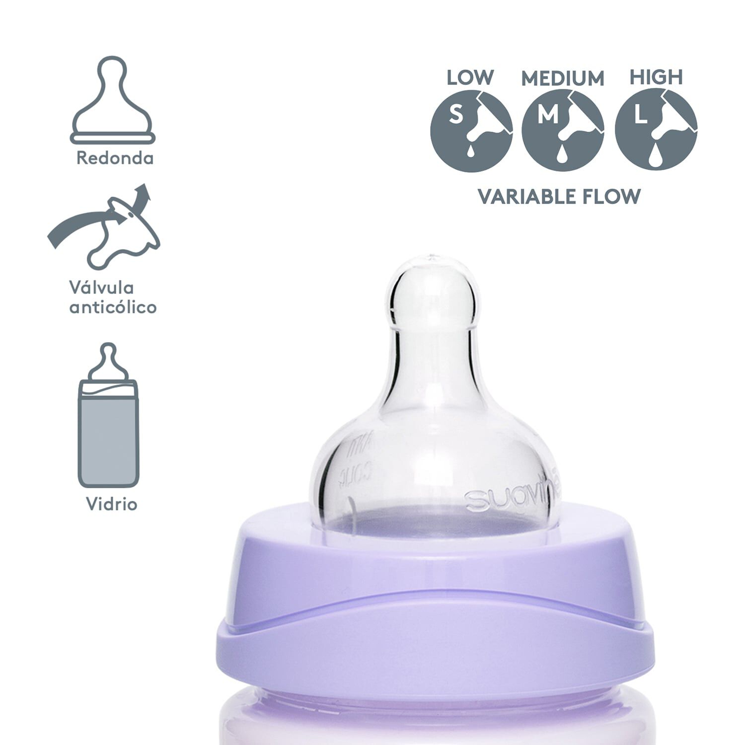 Mamadera 150ml Premium Silicona Lila image number 1.0