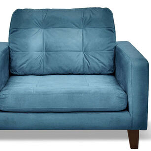 Sofa Napoles 1 Cuerpo Tela Velvet Azul Petroleo