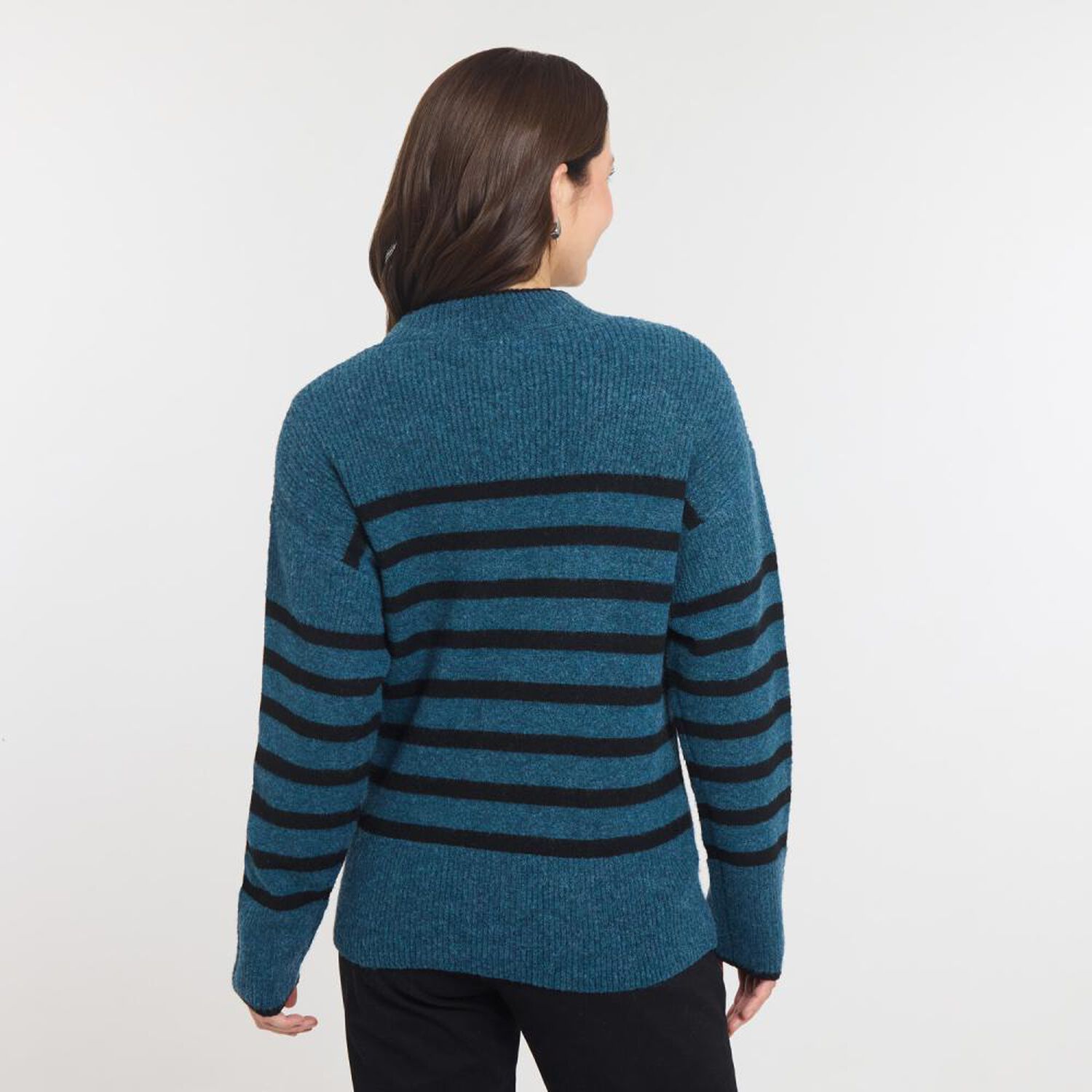 Sweater Listado Regular Manga Larga Cuello Alto Mujer Geeps image number 3.0