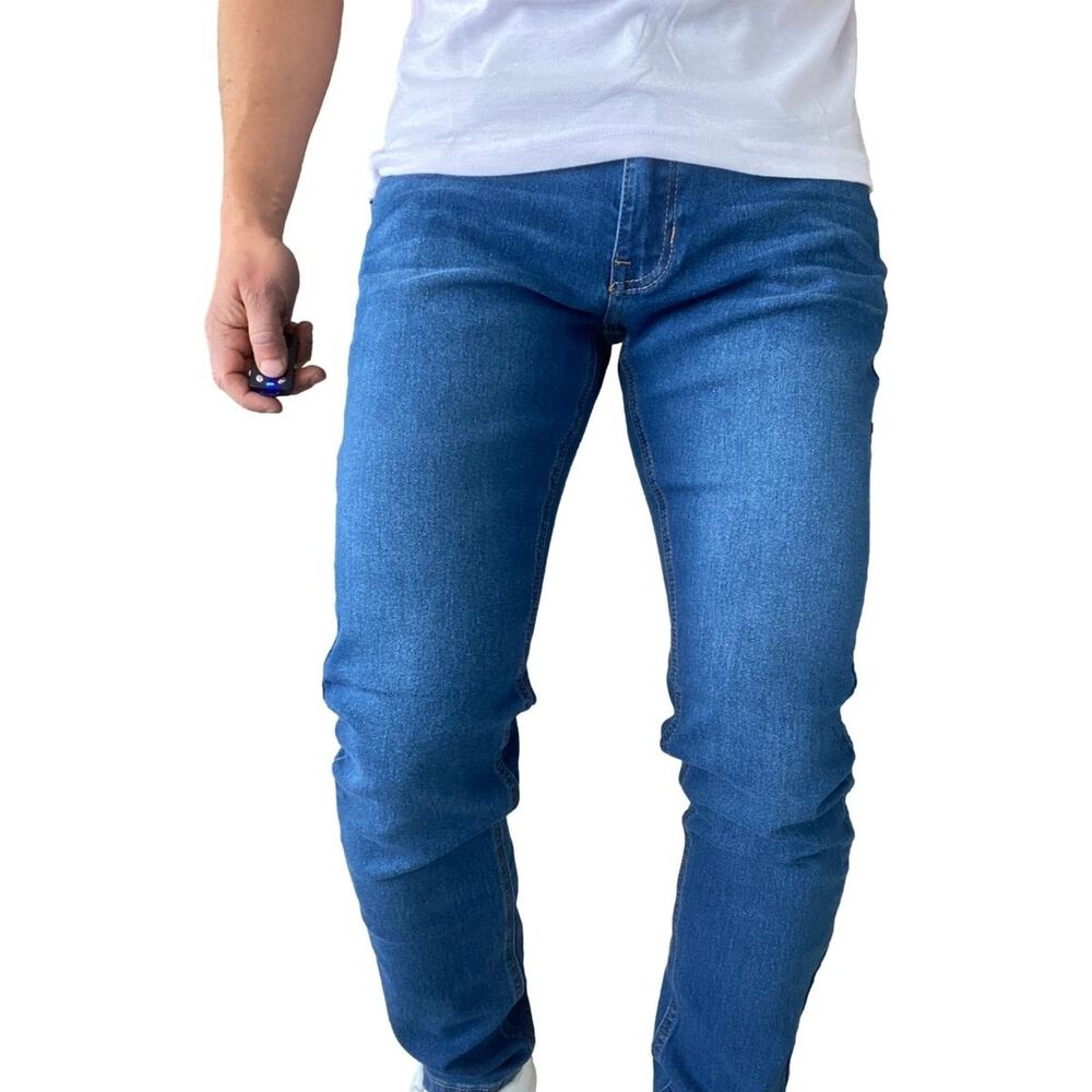 Jeans Hombre Elasticados Slim Azul image number 5.0