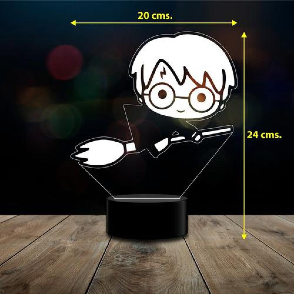 Lámpara Ilusión 3d Hp Kawaii Escoba Harry image number 2.0