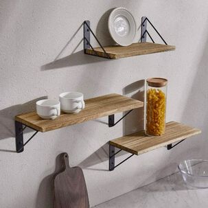 Repisas Flotantes De Madera Multiprop&oacute;sito Kit X3 Colores