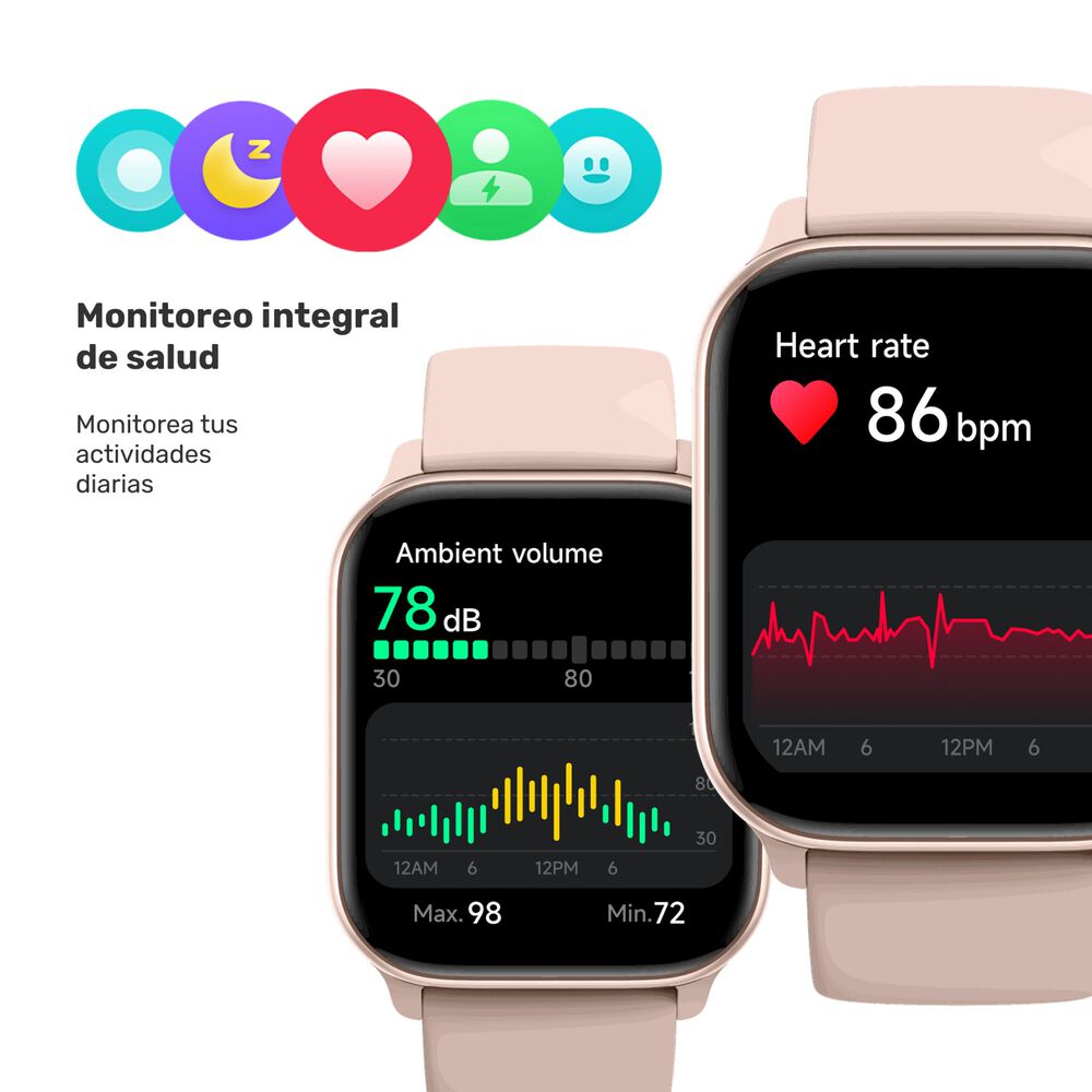 Reloj Smartwatch Music Rhythm X10 Pink 41mm image number 6.0