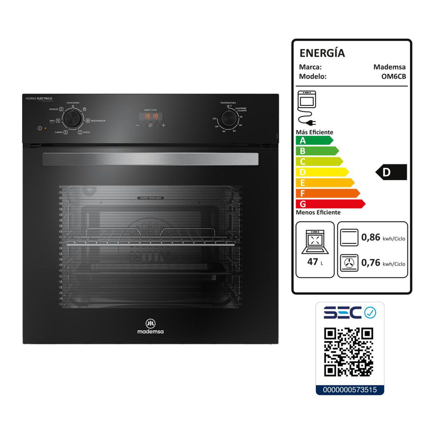 Horno Empotrado Mademsa Om6cb / 50 Litros image number 8.0