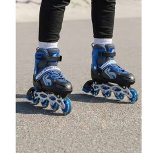 Set Patines Lineales Con Juego De Protecci&oacute;n Azul L (39-42)