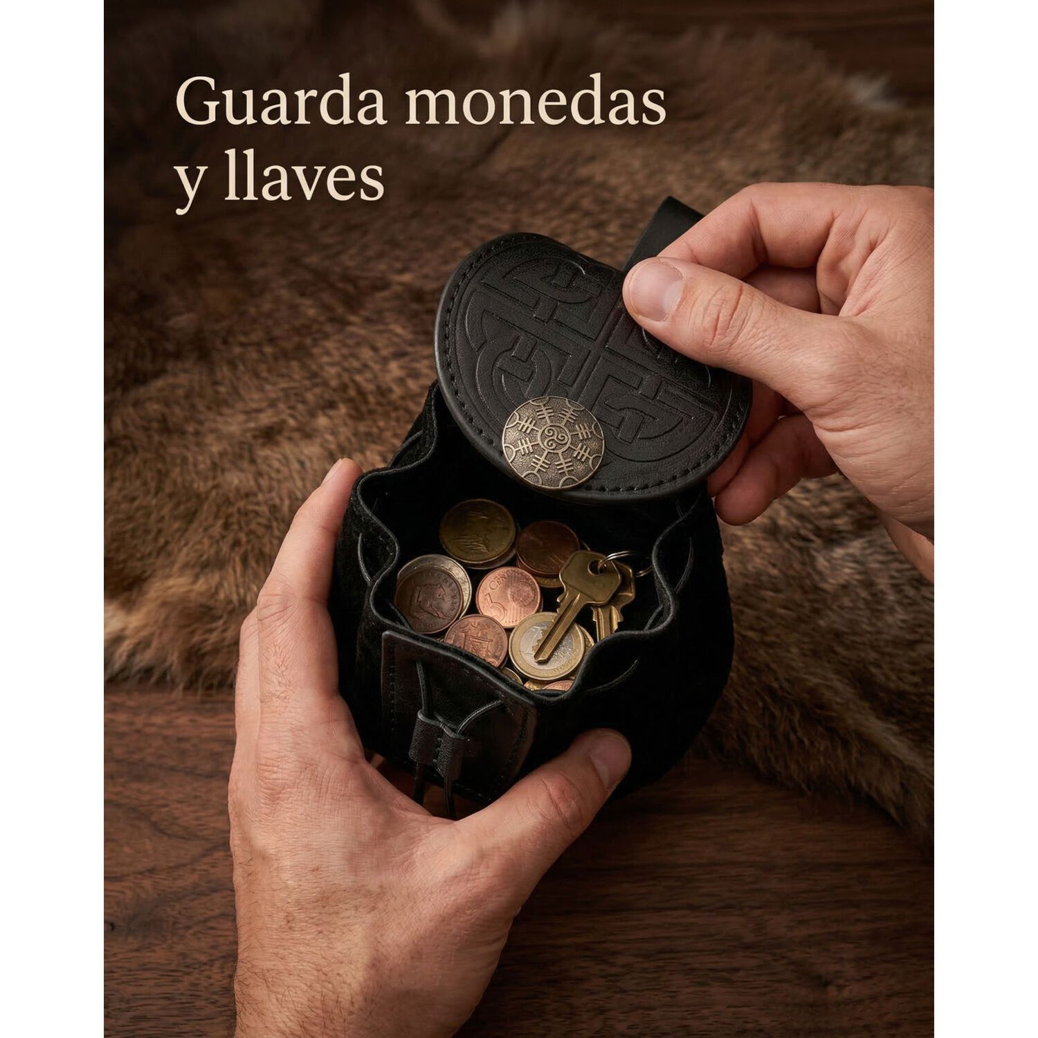 Bolso Medieval Para Cintur&oacute;n Con Broche N&oacute;rdico Vikingo image number 15.0