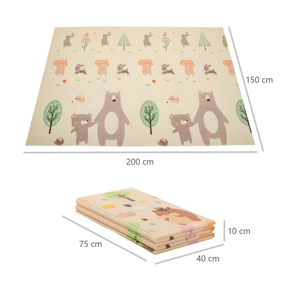 Alfombra Antigolpe Bebe Plegable Reversible Bolso Osito image number 1.0