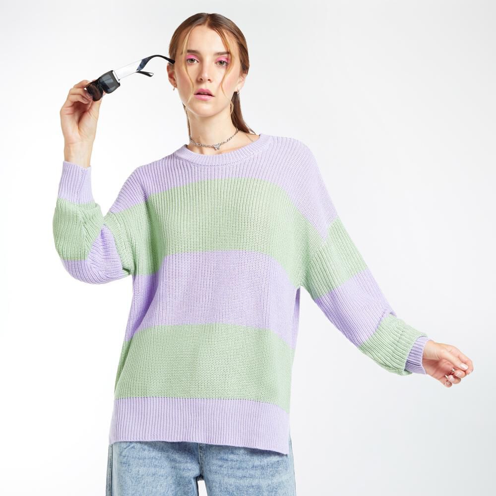 Sweater Bloque Color Regular Cuello Redondo Mujer Freedom image number 0.0