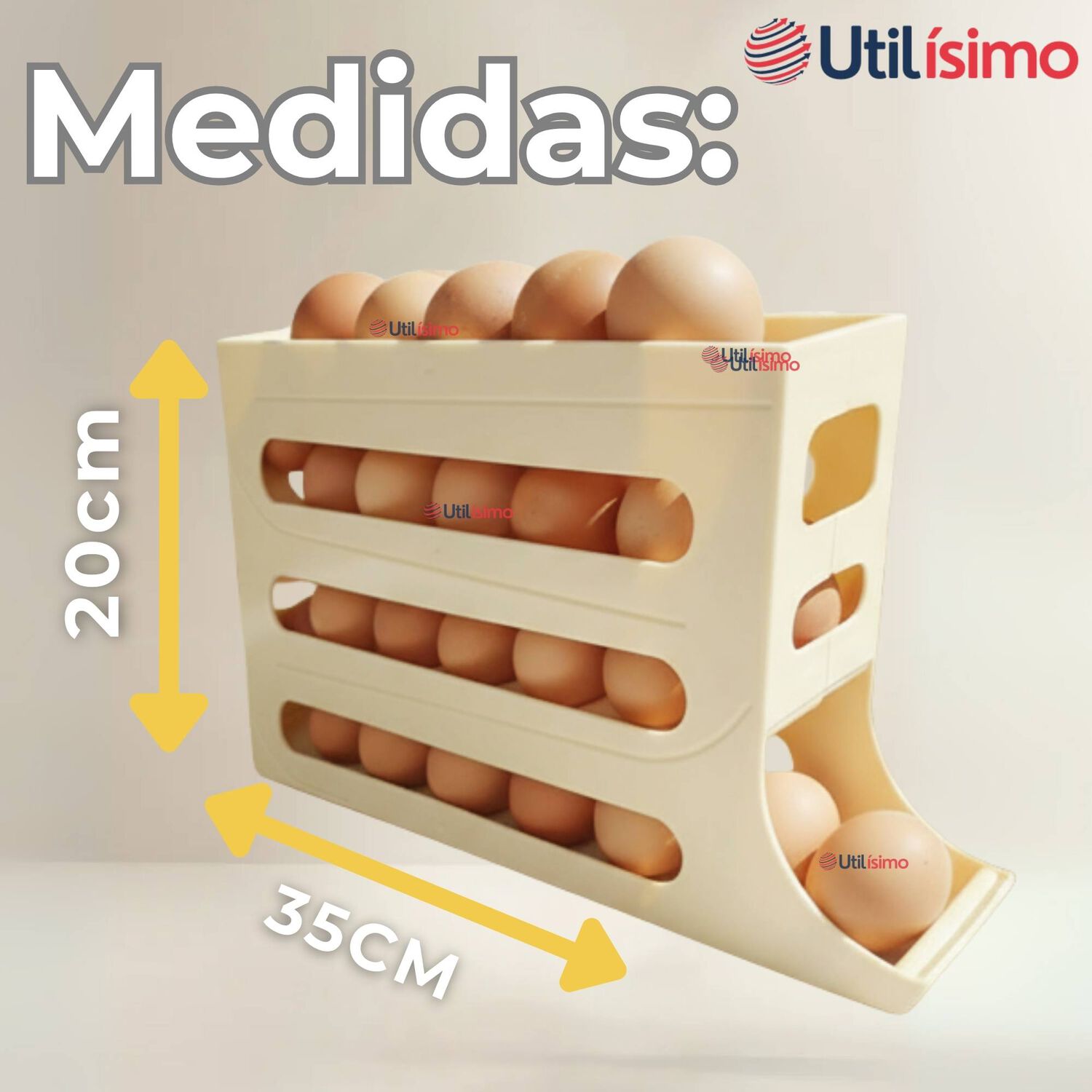 Organizador Dispensador De Huevos Para 30 Huevos Huevera 4 Niveles image number 3.0