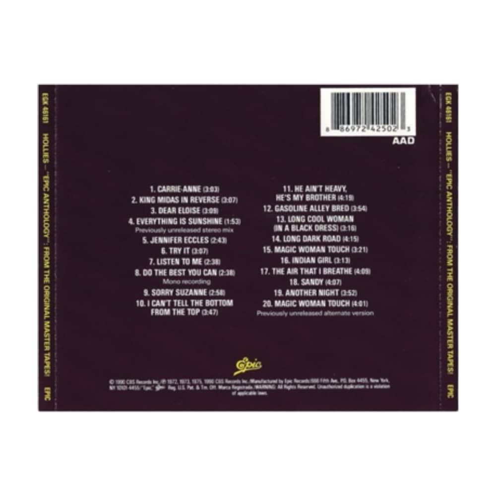 The Hollies - Epic Anthology | Cd image number 1.0