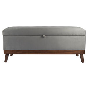 Banqueta Con Ba&uacute;l Incy Gris Felpa 120x40x50 Cm M&aacute;xima Design