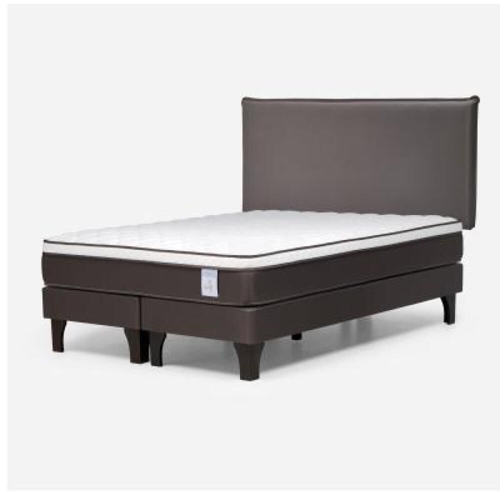Cama Europea Rosen New Style 4 Plus / 2 Plazas / Base Dividida  + Respaldo Maurice Chocolate image number 8.0