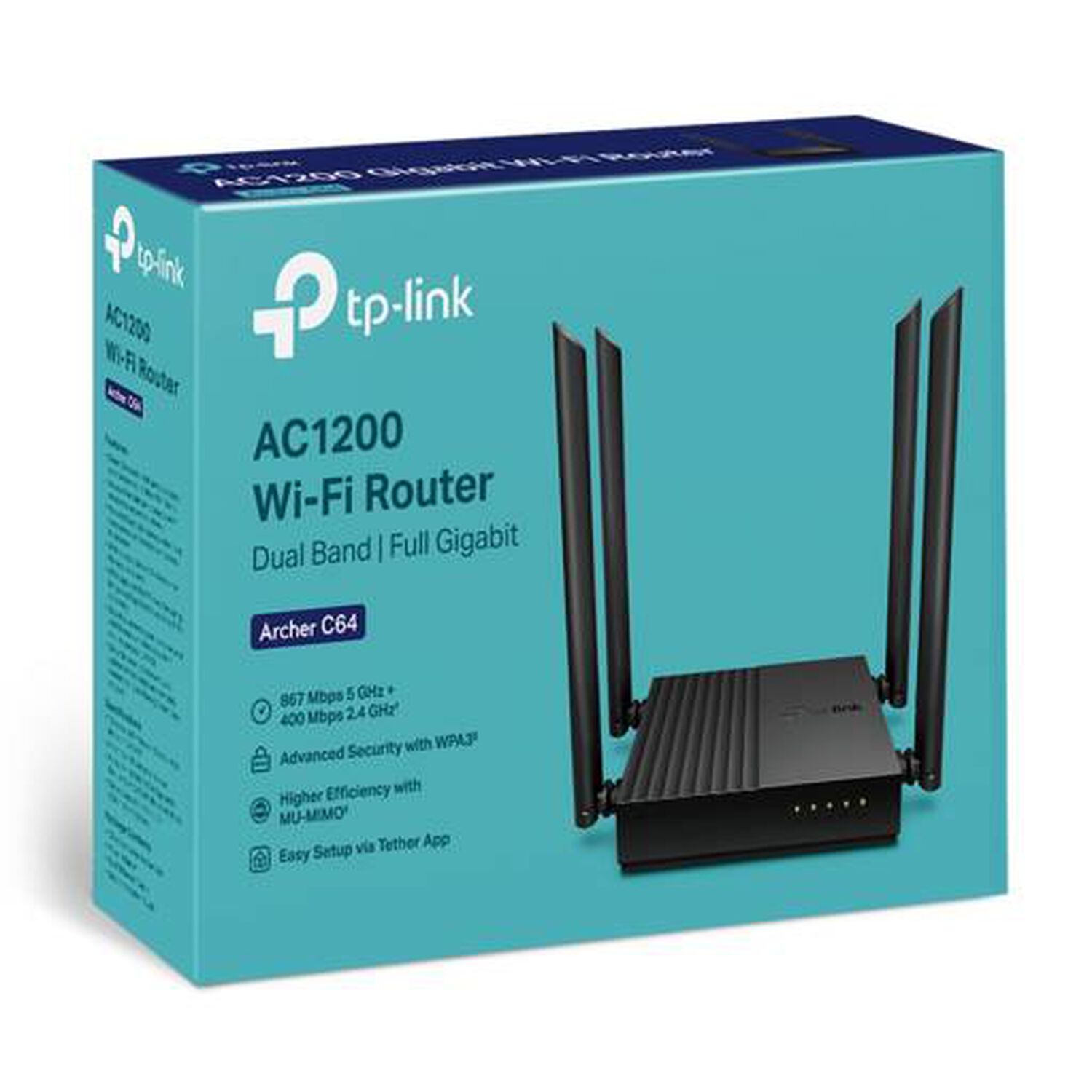 Router Inal&aacute;mbrico Tp-link Archer C64 - Wi-fi Ac1200 De Doble Banda Con Mu-mimo image number 3.0