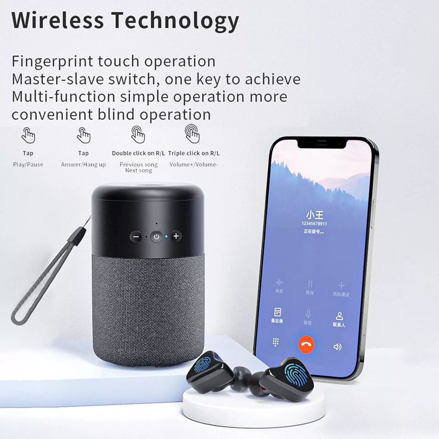 Parlante Bluetooth 2 En 1 Con Audifonos image number 4.0