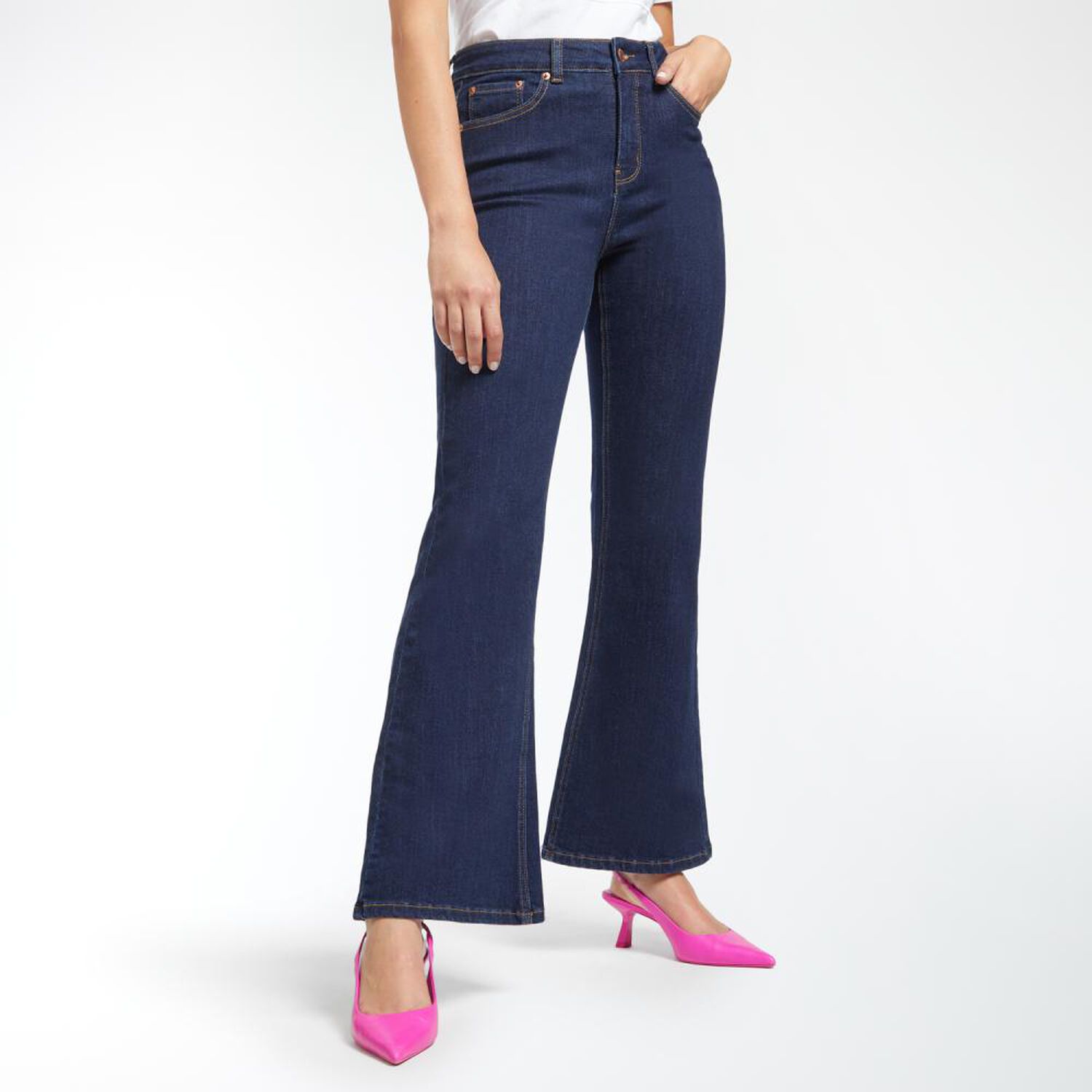 Jeans Tiro Alto Flare Mujer Kimera image number 2.0