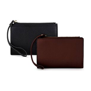 2 Billeteras De Mujer Adara Negra Y Caf&eacute; Carven