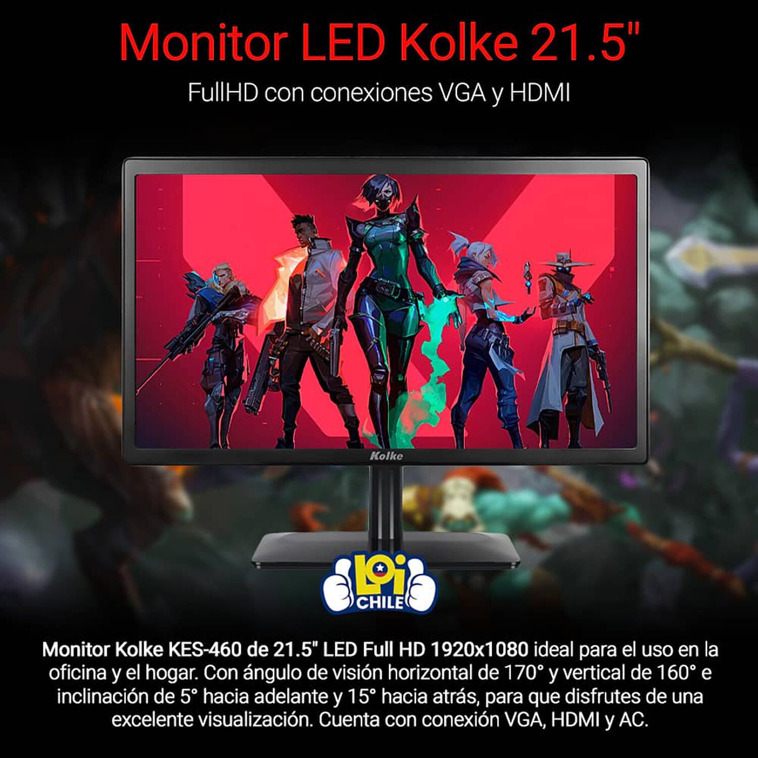 Monitor Kolke Led 19.5 1366 X 768 / 60hz image number 1.0