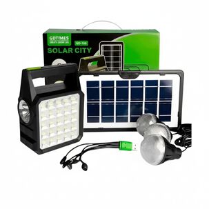 Kit Panel Solar Con 3 Bombillos Mas Cables De Carga