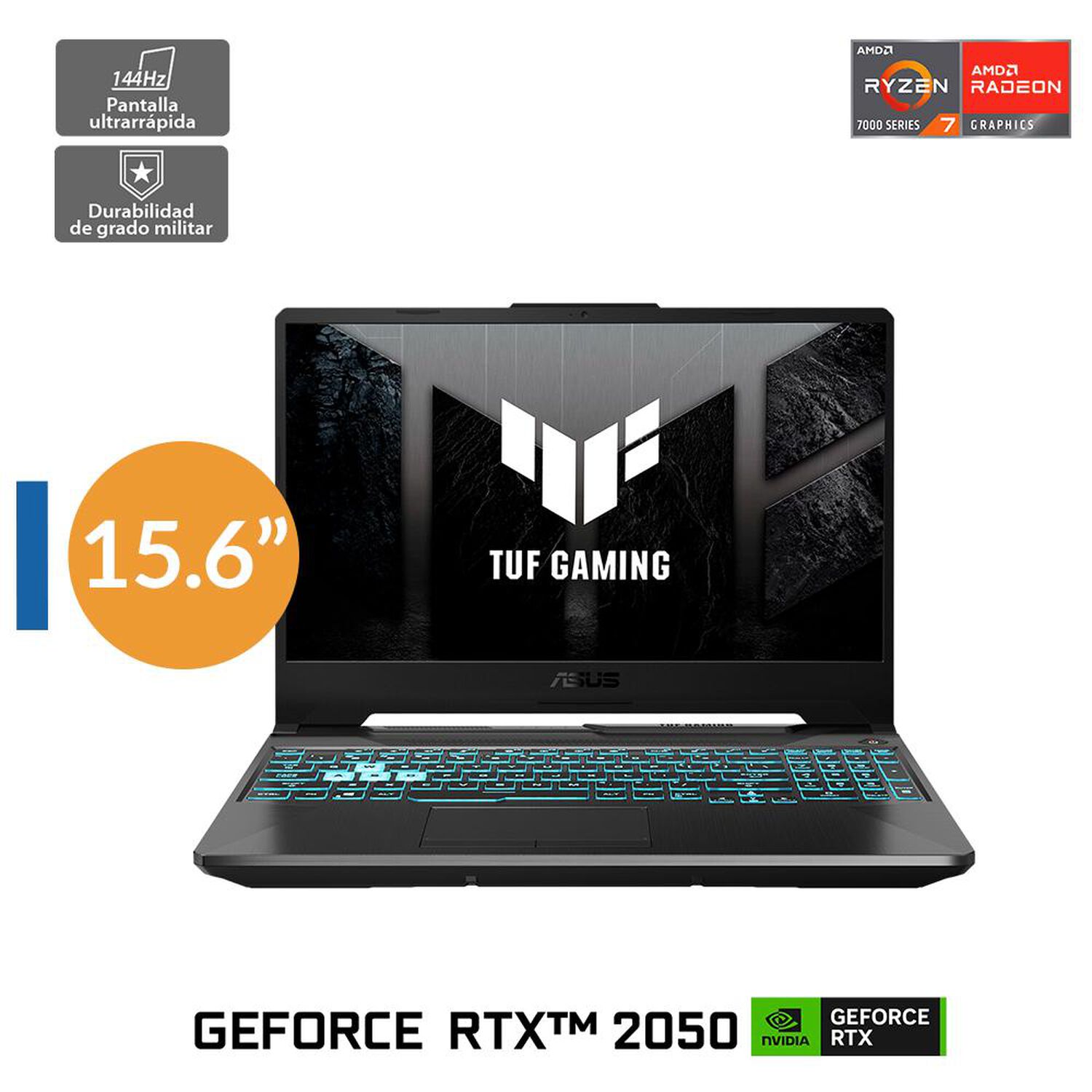 Notebook Gamer 15.6" Asus Tuf Gaming A15 FA506 / AMD Ryzen 7 / 8 GB RAM / Nvidia Geforce RTX 2050 / 512 GB SSD image number 0.0