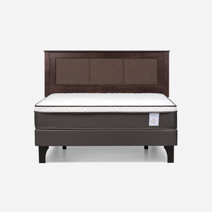 Cama Europea Rosen New Style 4 Plus / 2 Plazas / Base Normal + Respaldo Rachel