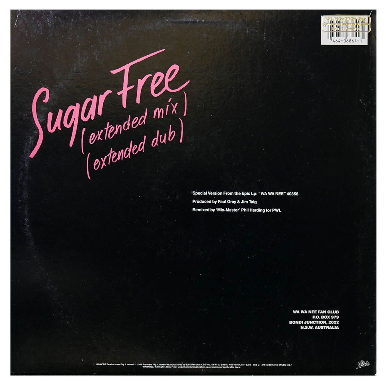 Wawanee - Sugar Free (extended Mix) | 12" Maxi Single Usado image number 1.0