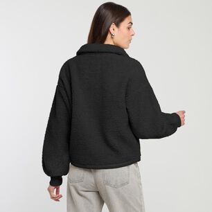 Chaqueta Micropolar Aplicaci&oacute;n Ecocuero Cuello Alto Mujer Rolly Go