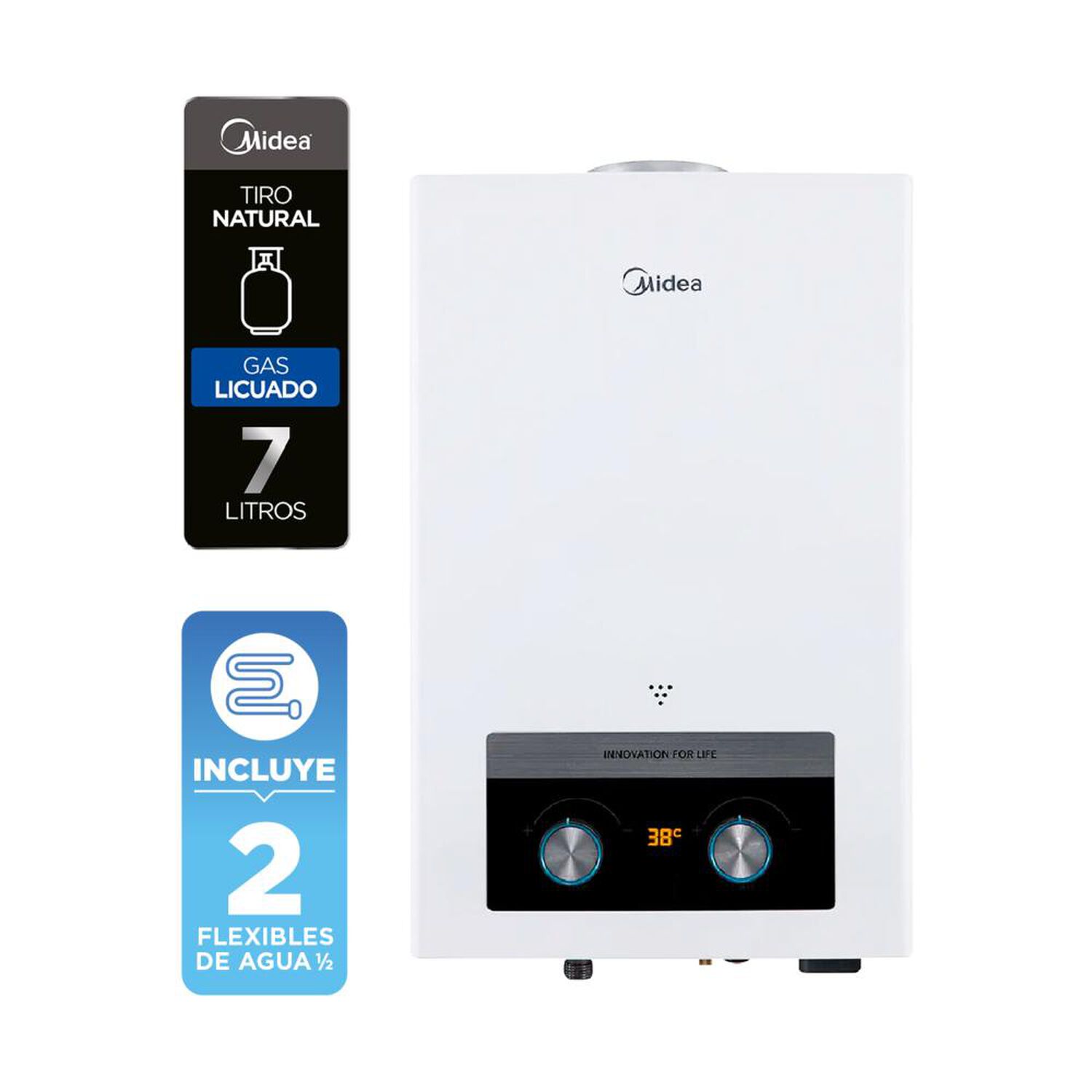 Calefont Midea MGWH7-14MDNCLW-GL / Gas Licuado / 7 Litros image number 1.0