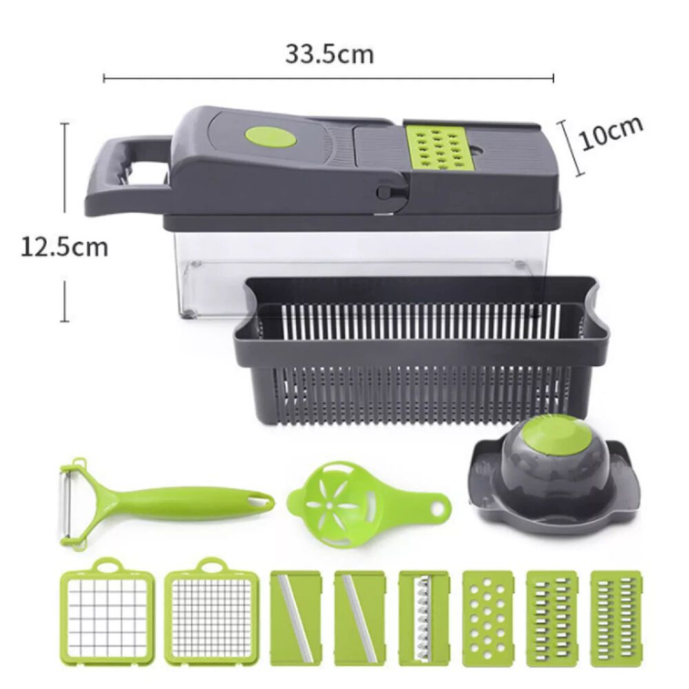 Cortador Picador De Verduras Frutas Multiuso 1 Set 16 Piezas image number 1.0