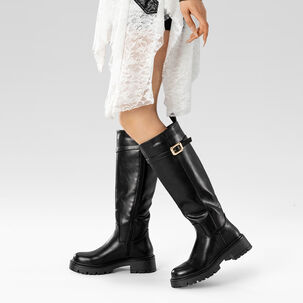 Bota Larga Mujer Eco Cuero Moda Antideslizante Weide Czy617