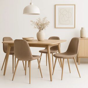 Pack De 4 Sillas Spoon Terciopelo - Beige