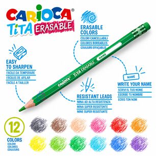 L&aacute;pices Borrables Carioca Tita 12 Colores Con Goma - Ps