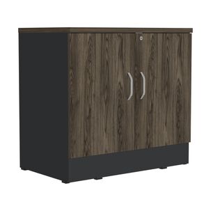 Buffet 2 Puertas Fm-002o Café Oscuro Y Negro