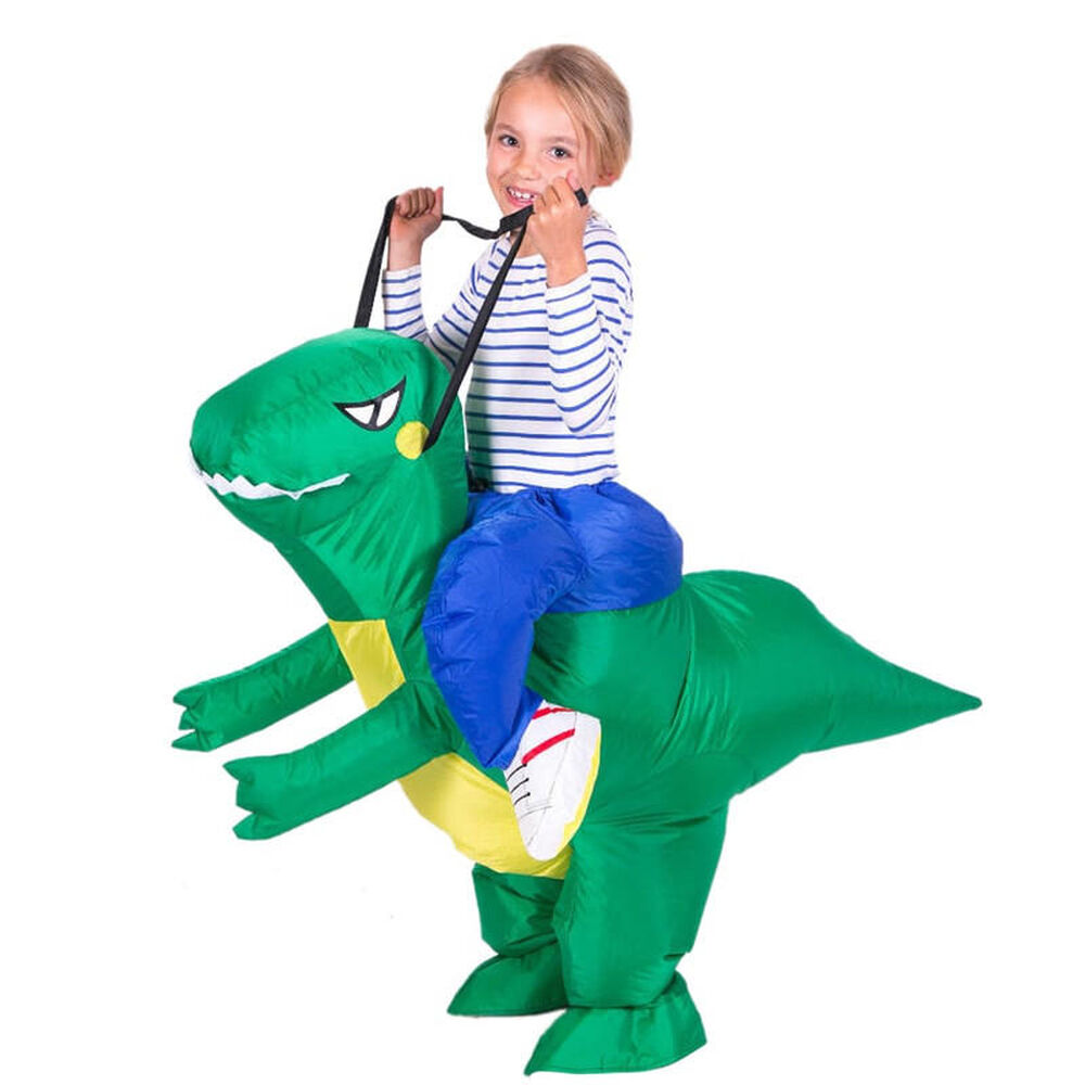 Disfraz Dinosaurio Inflable Para Niños Verde Rex image number 1.0