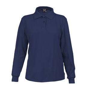 Polera Pique Azul Marino Mujer Manga Larga Upf40 Polera Pique Azul Marino Mujer Manga Larga Upf40